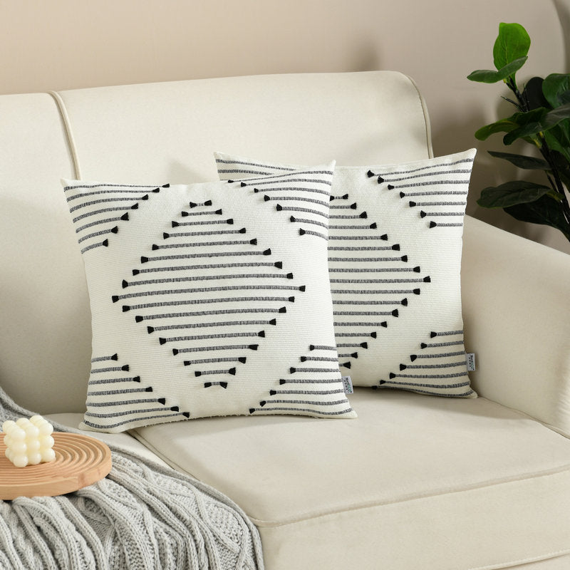 Cieanna Geometric Polyester Pillow Cover Set of 2