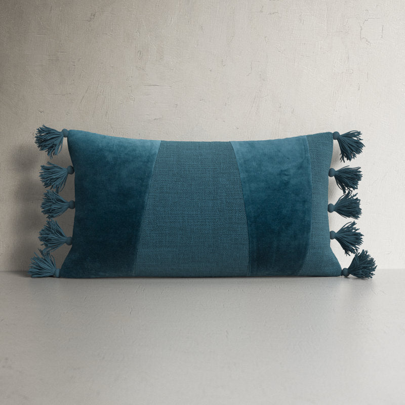 Legaspi Tassels Cotton Throw Pillow Dark Teal