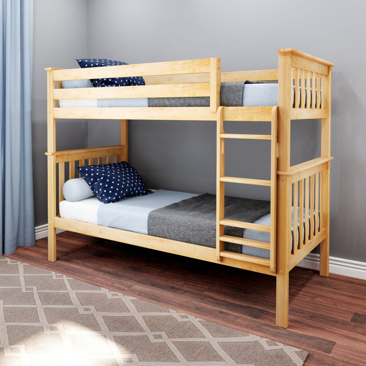 Kid's Twin Over TwinSize Bunk Bed Pecan