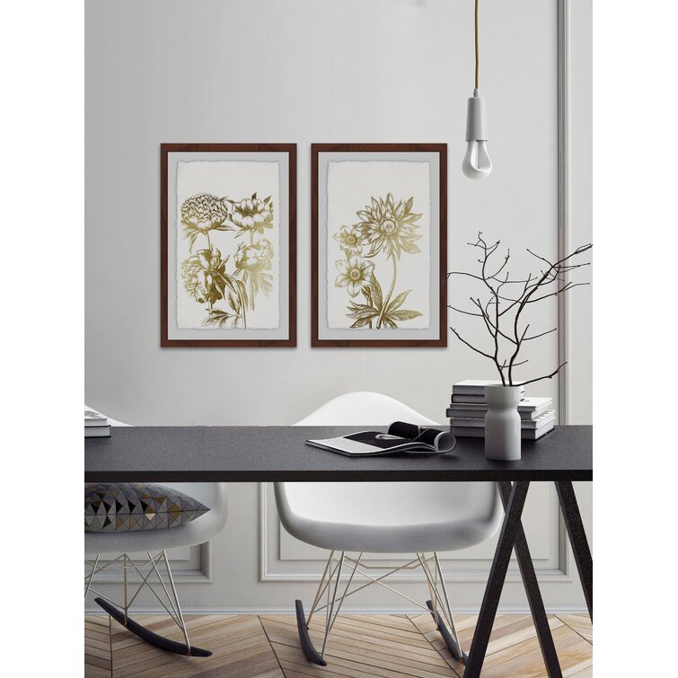 Desert Blooms II Diptych Framed On Paper 2 Pieces Set,30" H x 20" W