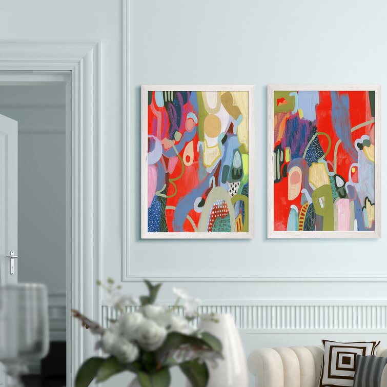 Max Out I Framed 2 Pieces by Vincent Van Gogh Painting (Set of 2), White Framed Canvas, 18x24"