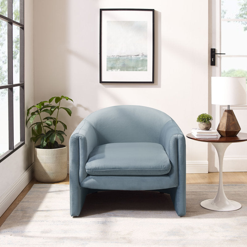 Sephine 31.2" Upholstered Nordicstyle Accent Chair Blue Velvet