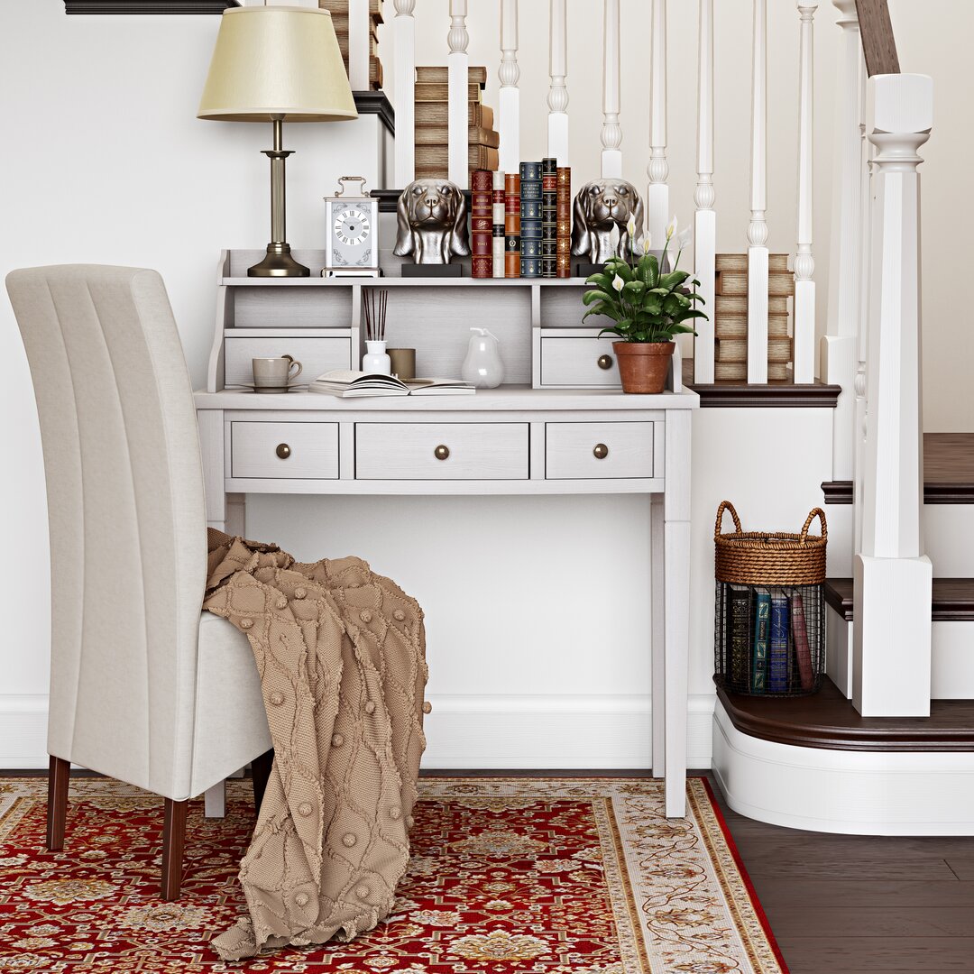 Paignt Secretary Desk with Hutch