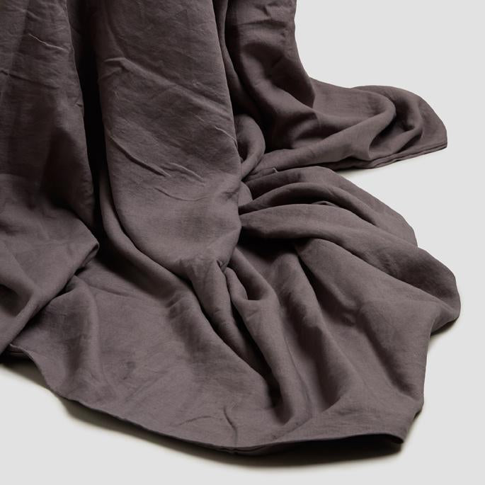 Charcoal Gray Linen Fitted Sheet