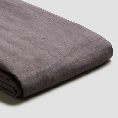 Charcoal Gray Linen Fitted Sheet