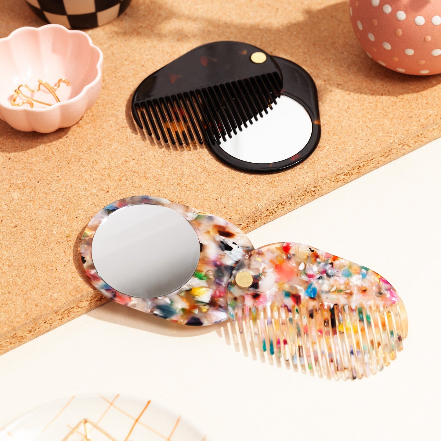 2 in 1 Pocket Comb Mirror in Multi Party