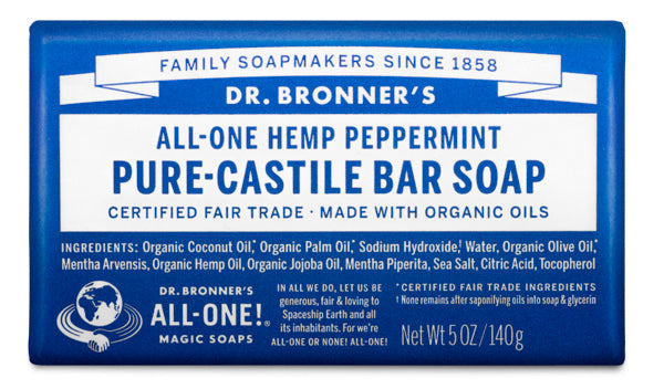 Peppermint Pure-Castile Bar Soap (12 Pack)